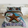 thumbnail image 2 of Homewish Boho Texas Stars Queen Comforter Set,Rustic Flower Floral Bedding Sets,Colorful Graffiti Striped Bedding Comforter Set For Girls Boys,Ultra Soft Home Decor,3 Pieces, 2 of 8