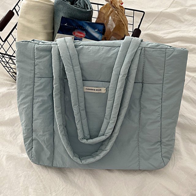 Bolso de hombro de nailon para mujer, Bolso informal con axila hinchada, Bolso de compras femenino versátil