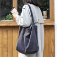 thumbnail image 5 of Bolso de mano de pana para mujer y niña, bolso de hombro de lona, bolso grande lindo, 5 of 5