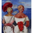 thumbnail image 2 of Jēkabs Kazaks 20x22 Black Ornate Framed Double Matted Museum Art Print Titled: Ladies at the Seaside (1920), 2 of 5