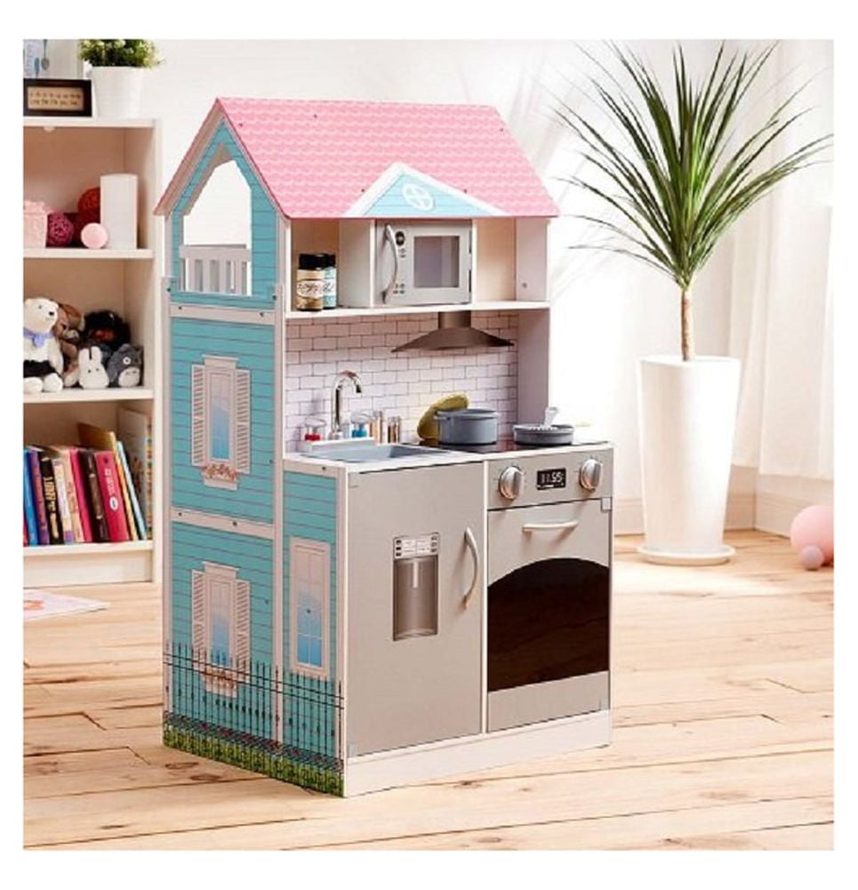 Color baby 2-em- 1 Dollhouse-Kitchen Colorido