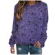 thumbnail image 2 of Sudadera informal de manga larga con cuello redondo y forro polar para mujer con estampado de Halloween Pompotops gfhjh2897, 2 of 3
