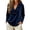 Blue, variant on Women's Cowl Neck Velvet Top, Long Straight Sleeves, Velvet Material, Draped Cowl V‑Neck, Loose Fit, Great For Commuter Daily Wear Pink S