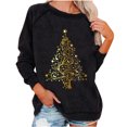 thumbnail image 2 of Jienlioq Haut de Noël pour Femmes Liquidation Haut Décontracté à Manches Longues Col Rond Blouse Ample Imprimé Graphique de Noël Cyberlundi, 2 of 4