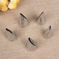 thumbnail image 4 of 5 Pcs Rose Petal Piping Tips Cake Decorating Templates Stainless Steel Flower Shaped Cream Frosting Nozzles Cake Cupcake Decorating Kit, 4 of 5