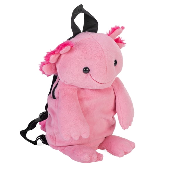 Wild Republic Backpack Axolotl, Stuffed Animal, 14 inch, Plush Toy, Fill is Spun Recycled Water Bottles