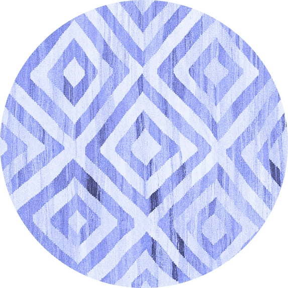 Ahgly Company Indoor Round Southwestern Blue Country Area Rugs, 4' Round