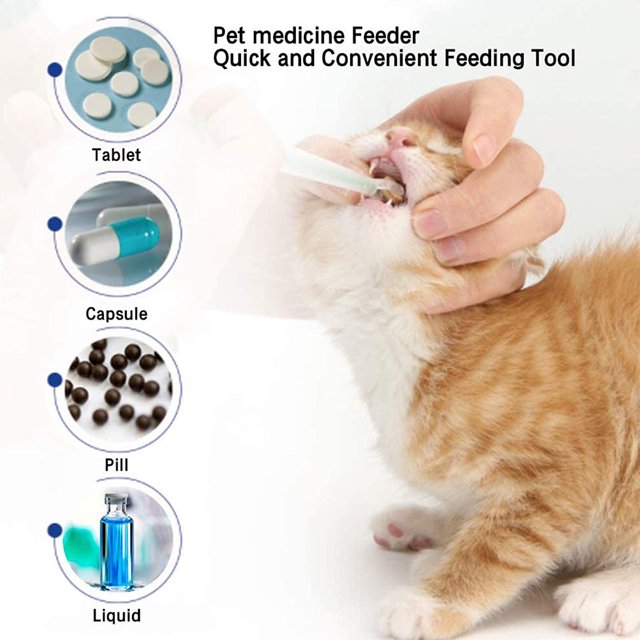 Seringue à pilules pour chiens et chats 2 piezas, distribuidor de comprimés pour pilules en plastique, distribuidor de medicamentos para animaux, pour chiens, chats, bébés animaux LingWen 8390613717269