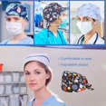 thumbnail image 4 of PENGXIANG Cotton Operating Hats Nurses Gourd-shaped Dull Polish Assorted Colors Buttons Christmas Day Bouffant Caps, 4 of 5