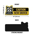 thumbnail image 3 of WIRESTER Caution New Driver Removable and Reusable Car Magnet Sticker Sign Reflective Vehicle Safety Sign for Student Drivers, 9.3 x 3.8" - New Driver Raccoon, 3 of 7