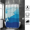 thumbnail image 4 of Coolnut Shower Curtain Set with Hooks Dolphins in Blue Sea Polyester Waterproof Bath Curtain72" x 72", 4 of 6