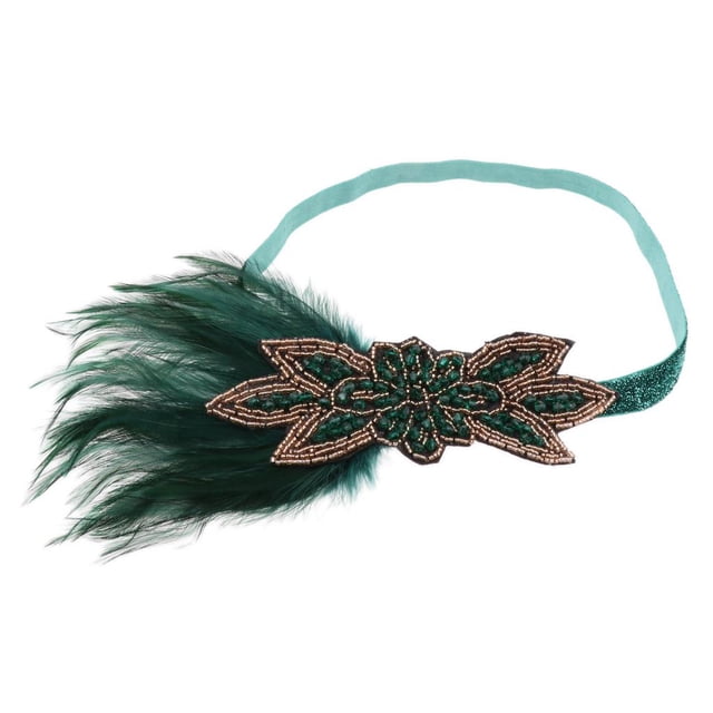 Art 1920s Headpiece Plumas Rugientes Diadema Accesorios Zulema Diadema de plumas Flapper
