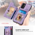 thumbnail image 2 of Nalacover For Samsung A13 5G Case Ring Holder Kickstand with Credit Card Holder, Back Flip Premium Leather Magnetic Clasp Removable Wirst Hand Strap Cover For Samsung Galaxy A13 5G, Purple, 2 of 15