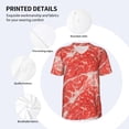 thumbnail image 3 of Lsque Beef Steaks Pattern Mens Polo Golf Shirts Funny Graphics Shorts Sleeve Button Shirts Baseball T-shirt-Medium, 3 of 7