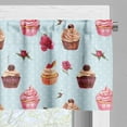 thumbnail image 3 of Ambesonne Cupcake Window Valance, Valentines Lovers Muffins, 54" X 18", Multicolor, 3 of 5