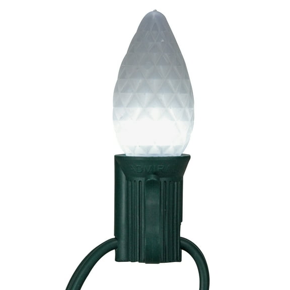 25-Count Faceted LED C7 Pure White Christmas Replacement Bulbs