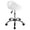 White, variant on Rolling Stool Adjustable Swivel Stools Chair with Wheels & Back Support Round PU Leather Salon Stools for Massage Spa, White