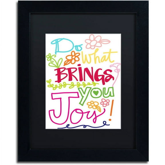 Trademark Fine Art "Find Joy" Canvas Art by Elizabeth Caldwell, Black Matte, Black Frame