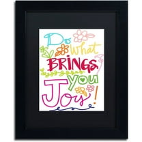 Trademark Fine Art "Find Joy" Canvas Art by Elizabeth Caldwell, Black Matte, Black Frame