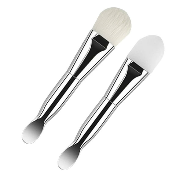 MLINS 2pcs Silicone Face Mask Brush With Soft Bristles Double-Ended Design For Gentle Cleansing And Mask Application Tool