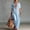 Sky Blue, variant on Morttic Women's Embroidered V-Neck Short Sleeve Maxi Dress – Solid Color with Pocket, Boho Summer Vacation Outfit Olive Green,XXXL