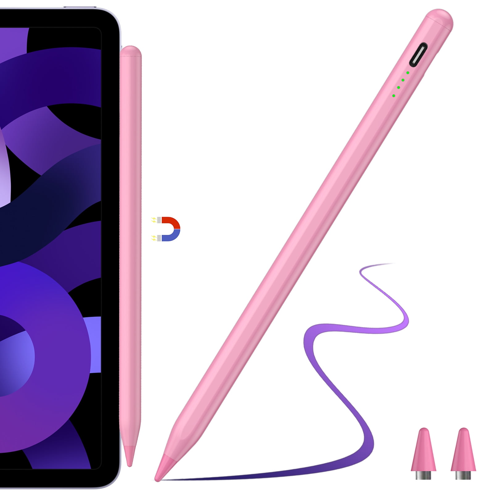 Stylet Pour IPad (2018-2025) - Sensibilité à L'inclinaison, Recharge USB-C - Compatible IPad Pro, Air, Mini, 10e Génération