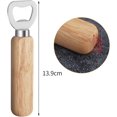 thumbnail image 3 of Paquete de 6 abridores de botellas, abridor de botellas de acero inoxidable, abridor de cerveza con mango de madera, abridor de botellas personalizado para cocina, bar, camping (color madera JFHHH pequeña, 3 of 5