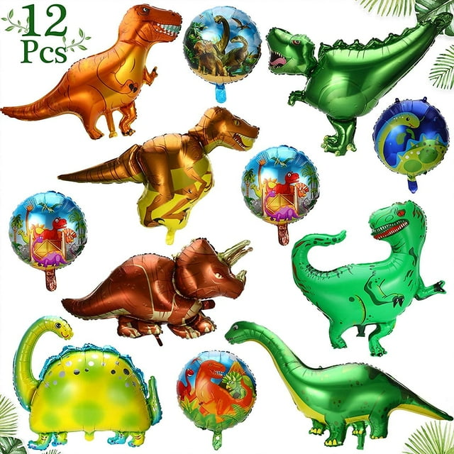 Yanonmyfd Globo Dinosaurio Metalico, Gigante Globos Cumpleaños Decoracion Selva para Niños Fiesta,Dinosaurio