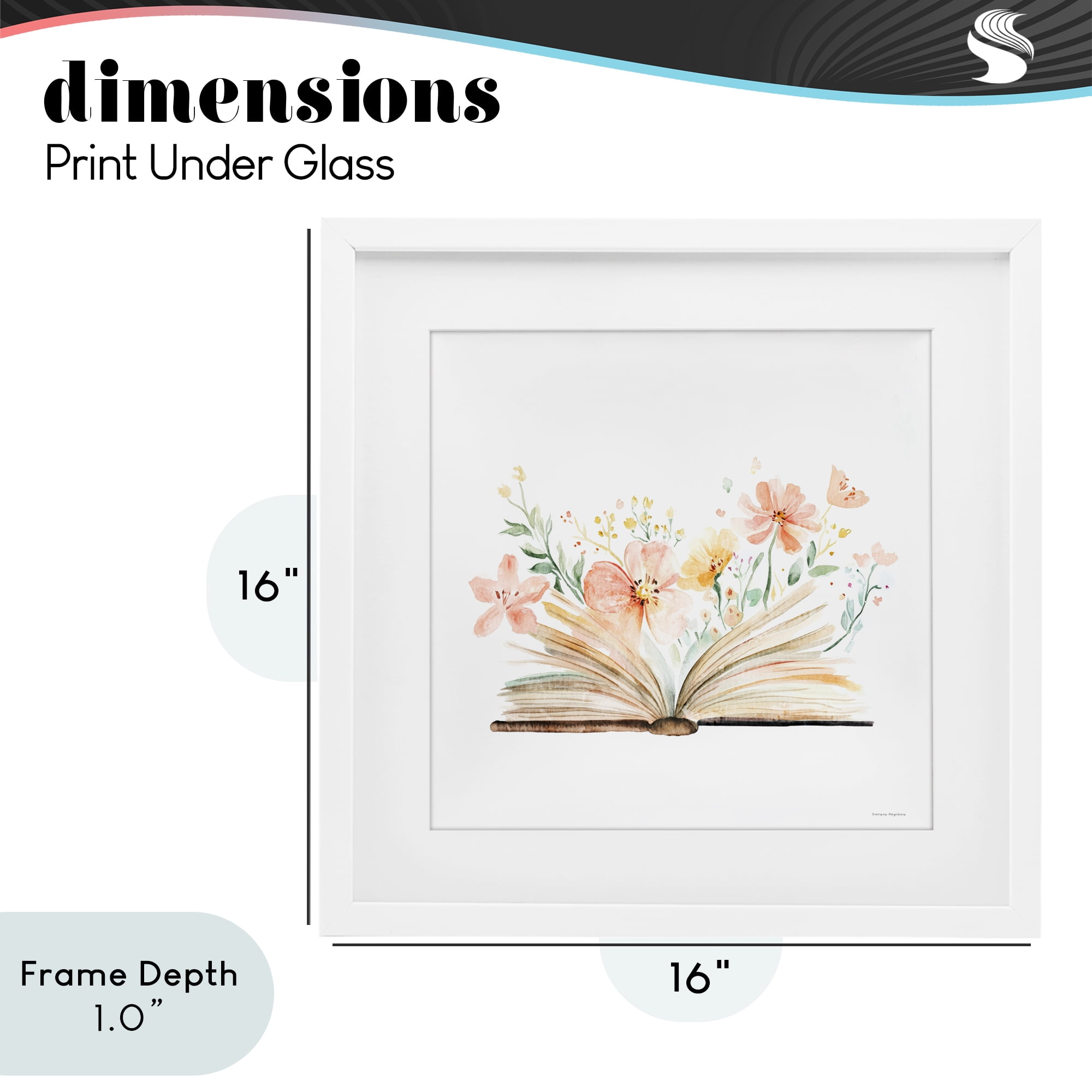 Stupell Industries Floral Flourishing Words White Framed Print Under Glass, design by Svetlana Aleynikova