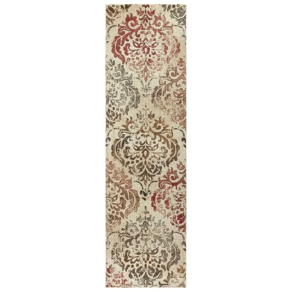 Alora Decor Euphoria 2'6" x 8' Beige/Brown/Beige/Brown/Rust Hybrid Area Rug