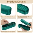 thumbnail image 3 of Velvet Small Multiple Ring Box Teal Color Oval Jewelry Organizer 7.13x2.2x2.24 Inch with Soft Velvet Lining, 3 of 5