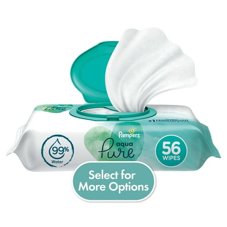 UPC: 0037000754145 | Pampers Aqua Pure Baby Wipes 1X Flip-Top Pack 56 Wipes (Select for More Options)