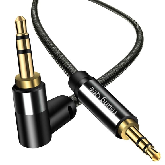 Yeung Qee Cable auxiliar de 3,5 mm Cable de audio estéreo macho a macho trenzado de nailon de 3 pies 3,5 mm Adaptador de entrada auxiliar de audio para auriculares Estéreo para el hogar del automóvil