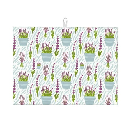 

Kitchen Drying Matvintage Flower Pattern (8) Dish Drying Pad For Kitchen Countertop (18 X24 )