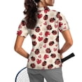 thumbnail image 2 of COEQINE Women Short Sleeve Golf Shirts for Valentine's Day Moisture Wicking 1/4 Zip Golf Polo Tops Quick Dry Fit Workout Sportswear Ladybug and Heart Print Tennis Activewear, XS, 2 of 7
