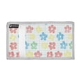 thumbnail image 2 of JIALIOU Nylon Trifold Card Wallet with ID Window Zipper Pocket for Men Women Teen Checkered Stripes with Hand Drawn Flower, 2 of 7