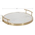thumbnail image 2 of Kate and Laurel Marbury Round Metal Tray, White/Gold 14" Diameter, 2 of 9