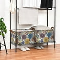 thumbnail image 3 of Yayeee Foldable Storage Basket for Shelves with Handles Set of 2 Waterproof Cloth Bins, Blue Flowers, 3 of 7
