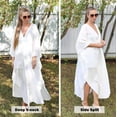 thumbnail image 4 of EDOLYNSA Women's White Kaftan Maxi Dress Loose Fit Frock Dress Plus Size Kimono Dress, 4 of 8