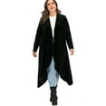 thumbnail image 6 of SAYFUT Juniors' Plus Size Lightweight Sweater Casual Cardigan Long Sleeve Open Front Cardigan Duster Sweater XL-5XL Black/Purple, 6 of 6