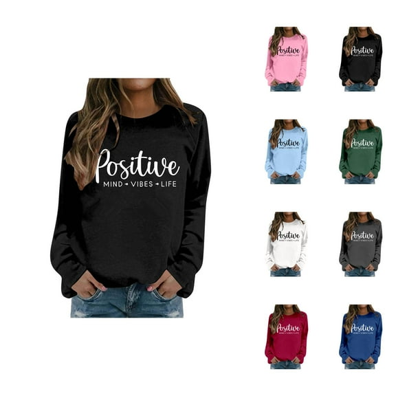 Women's Sweatshirts 2025 Positive Sweatshirt Mental Health Sweatshirts Pullover Tops Sweatshirt for Women