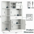 thumbnail image 2 of Walsunny 60.4" Kitchen Pantry Storage Cabinet with Adjustable Shelves, Racks and Doors Freestanding Kitchen Hutch Cupboard, 2 of 8