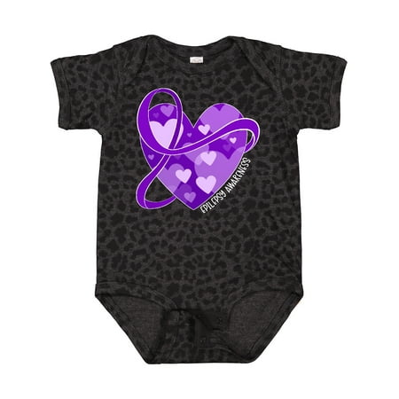 

Inktastic Epilepsy Awareness Purple Ribbon Around Heart Gift Baby Boy or Baby Girl Bodysuit