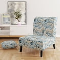 thumbnail image 2 of Designart "Blue Minimalism Coastal Wave" Upholstered Cottage Accent Chair and Floral Arm Chair - Multiple Color & Pattern, 2 of 7
