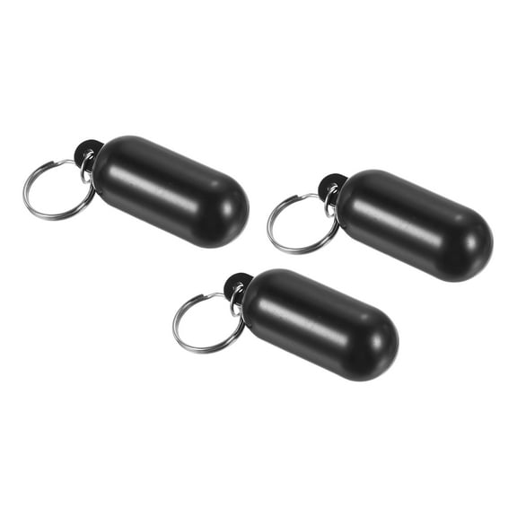 Uxcell Floating Keychain, 3 Pack Plastic Key Float Buoyant Keyrings for Boating Water Sports, Black