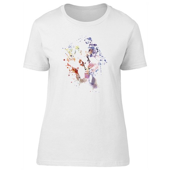 Abstract Wartercolor Splash T-Shirt Women -Image by Shutterstock, Female x-Large