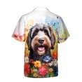 thumbnail image 2 of Welcome Spring Summer Portuguese Water Dog Portrait Flower Blue Sky Hawaiian Shirt Breathable Summer Unisex Merch PWD Portie Fishing Dog Lover - 12001, 2 of 6