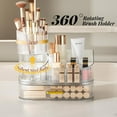 thumbnail image 2 of Makeup Organizer for Vanity with Stackable Drawers, 360 Rotating Makeup Brush Holder Large Cosmetic Display Case for Dresser, Bathroom Countertop Skincare Organizers and Storage, Crystal Clear, 2 of 17