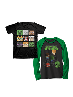 Minecraft Boys Graphic Tees And T Shirts Walmart Com - roblox survive the red dress girl dallas cowboys shop pro