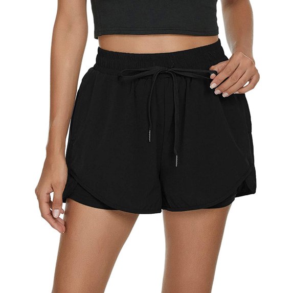 Abcnature Plus Size Shorts, Womens Athletic Shorts, Women Casual Comfy Drawstring Casual Yoga Shorts, Elastic Waist Shorts, Comfy Beach Shorts, Yoga Pants, Cycling Sport Shorts Black M